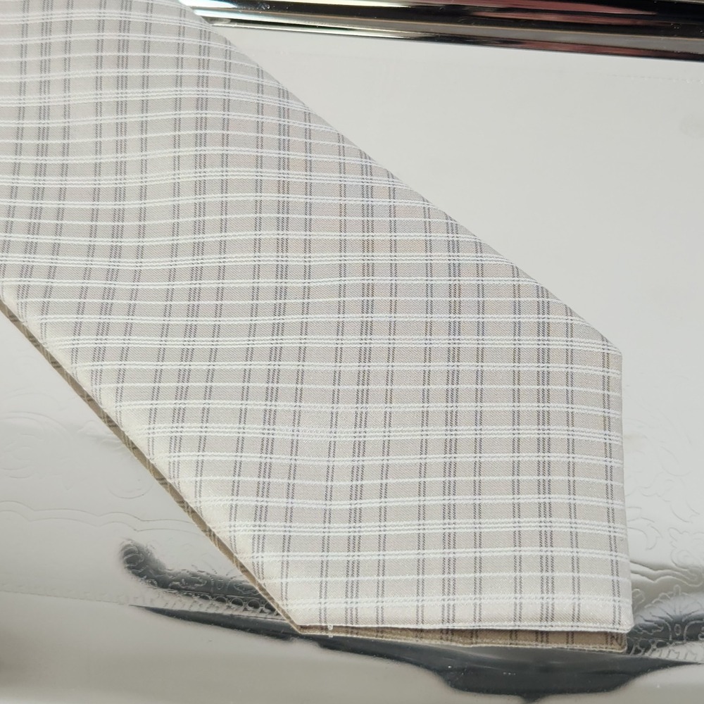 NEW Cam Newton Made Men's Neck Tie Silk Khaki With Silver Stripes 58½" X 3" - Picture 6 of 6